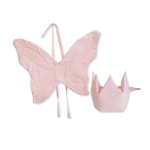 Φτερά πεταλούδας και κορόνα Ροζ με πέρλες