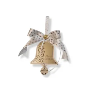 Χριστουγεννιάτικο κρεμαστό στολίδι καμπάνα, δώρο για τη δασκάλα, 19εκ