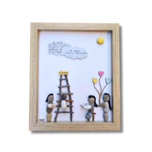 Προσωποποιημένο κάδρο για θεραπευτές παιδιών, με βότσαλα