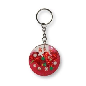 Μπρελόκ από υγρό γυαλί με διάφορα διακοσμητικά Χριστουγέννων