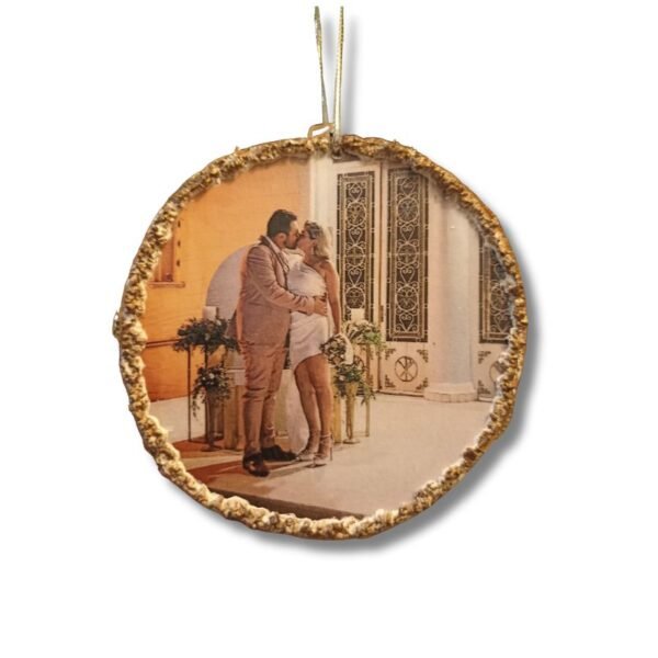 Χριστουγεννιάτικο ξύλινο στολίδι, με τη φωτογραφία σας