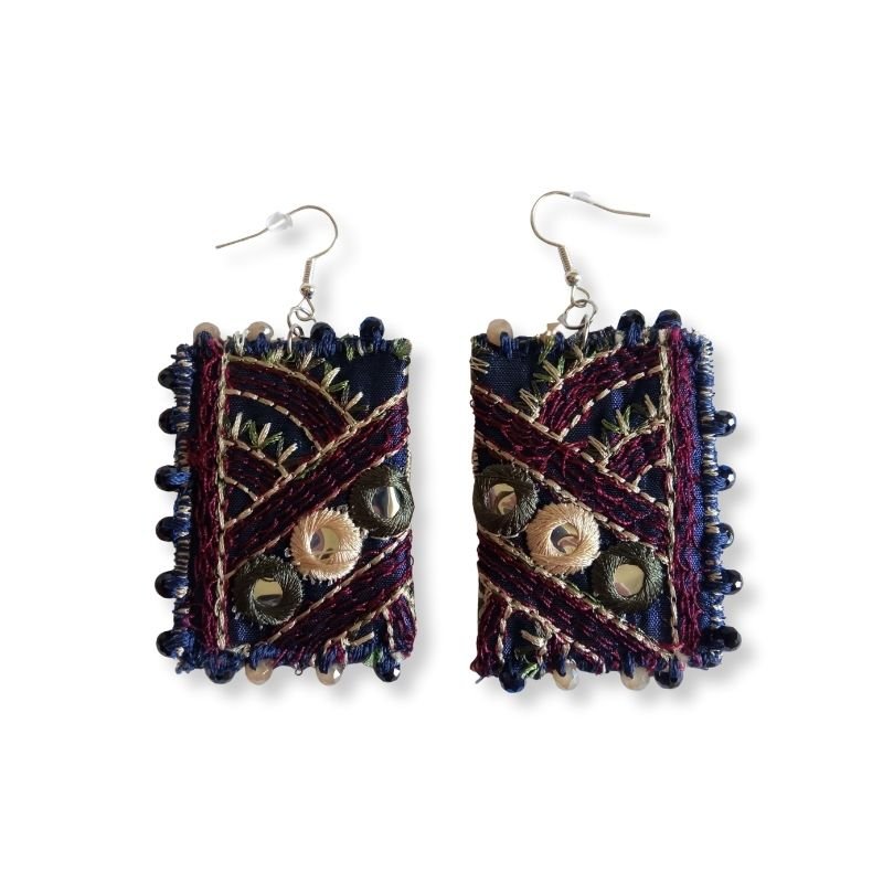 skoylarikia-boho-mple-lena’sdreamart Χειροποίητα κρεμαστά σκουλαρίκια σε στυλ boho