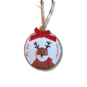 Χριστουγεννιάτικο προσωποποιημένο στολίδι - Ταρανδάκι Pebble Art