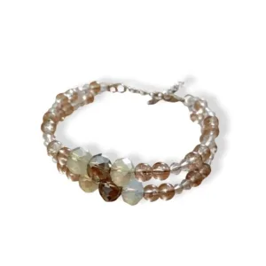 Βραχιόλι διπλό με κρύσταλλα σε σύρμα αλπακά