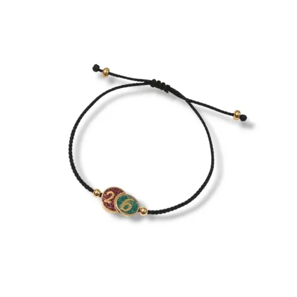 Βραχιόλι γούρι με ατσάλινο στοιχείο, αυξομειούμενο