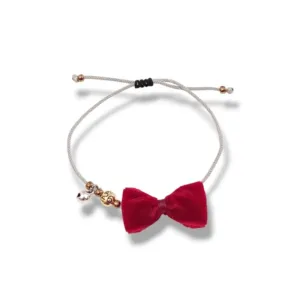 Βραχιόλι γούρι με κόκκινο φιογκάκι, αυξομειούμενο