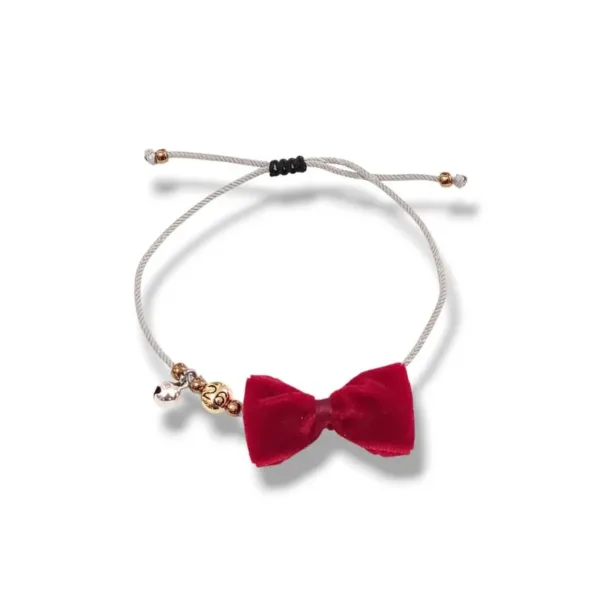 Βραχιόλι γούρι με κόκκινο φιογκάκι, αυξομειούμενο