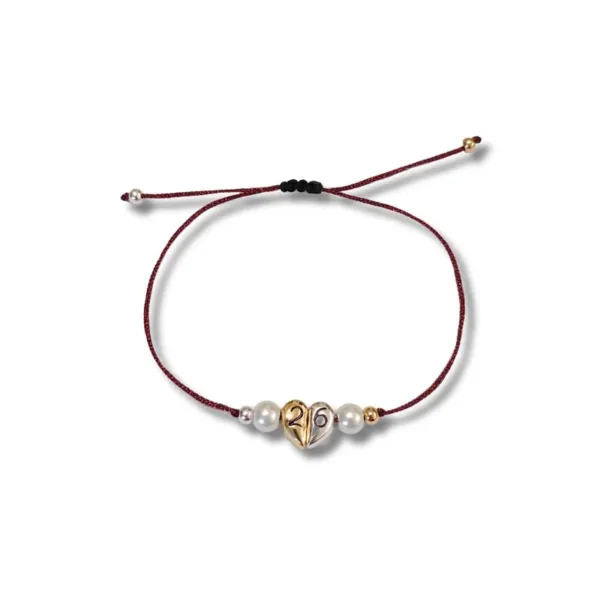 Βραχιόλι γούρι '26 με μεταλλιζέ κορδόνι