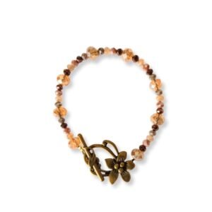 Βραχιόλι vintage με κρύσταλλα & κούμπωμα Λουλούδι