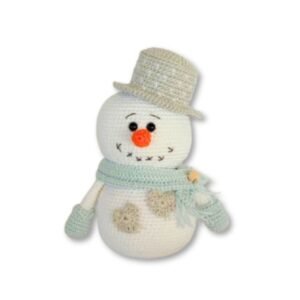 Διακοσμητικό Παιχνίδι Amigurumi Χιονάνθρωπος πλεκτός (18εκ.)