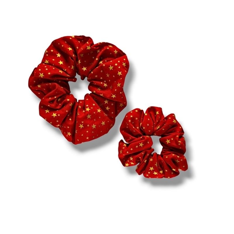 Handmade-christmas-scrunchies-stars-red-byvsl