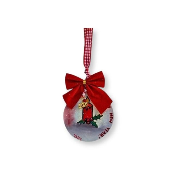 Ξύλινο γούρι ζωγραφισμένο, σχέδιο Κερί