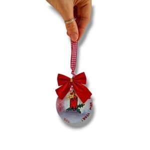 Ξύλινο γούρι ζωγραφισμένο, σχέδιο κερί