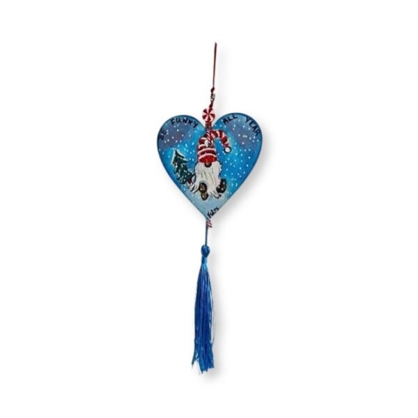 Ξύλινο γούρι ζωγραφισμένο, καρδιά, Ξωτικό