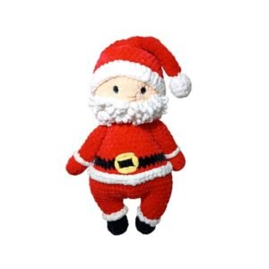 Πλεκτό βελούδινο κουκλάκι Άγιος Βασίλης