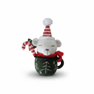 Χειροποίητη πλεκτή κούπα διακοσμητική Πολικό αρκουδάκι