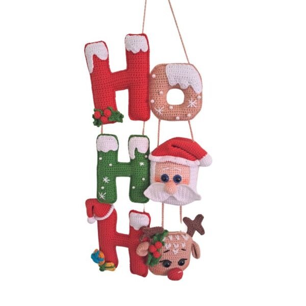 Πλεκτό Χριστουγεννιάτικο Διακοσμητικό ''Banner'' HoHoHo