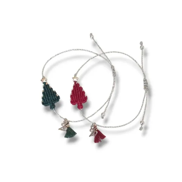 Βραχιόλι γούρι '26, μακραμέ δεντράκι, αυξομειούμενο