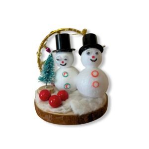 Χριστουγεννιάτικο διακοσμητικό με χιονανθρωπάκια φωτιζόμενο