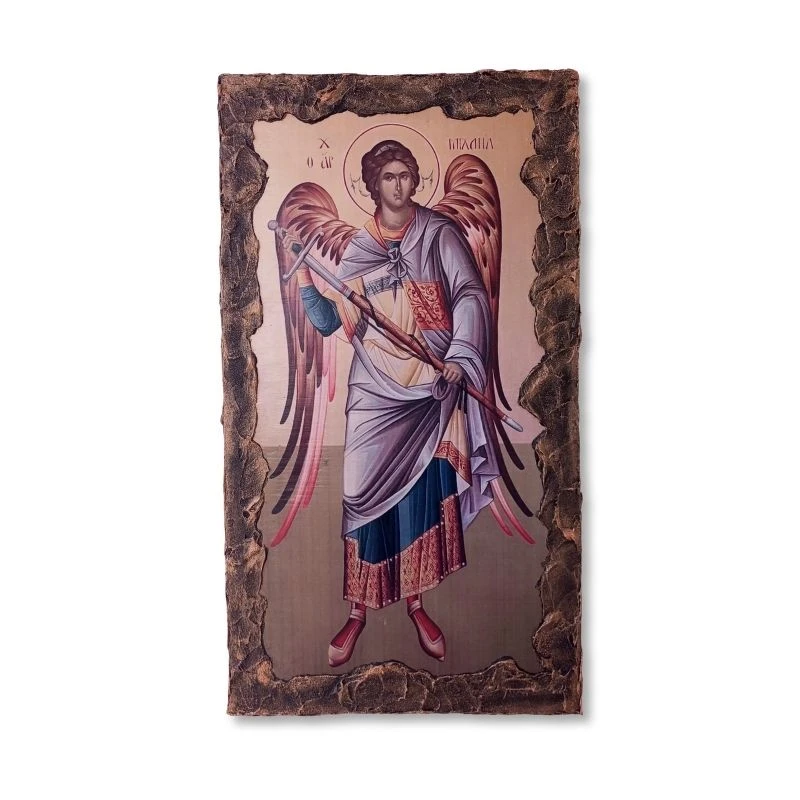 eikona-se-xulo-arxaggelos-mixahl-maria-gotsika