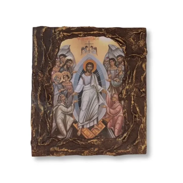 Εικόνα Ανάσταση Ιησού Χριστού σε φυσικό ξύλο