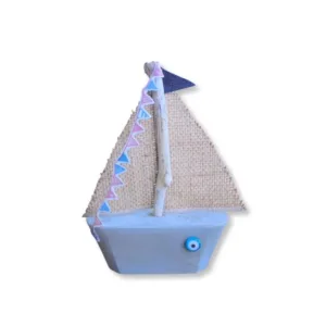 Χειροποίητο καραβάκι-γούρι από τσιμέντο και θαλασσόξυλο. Ονόμασέ το όπως θέλεις!