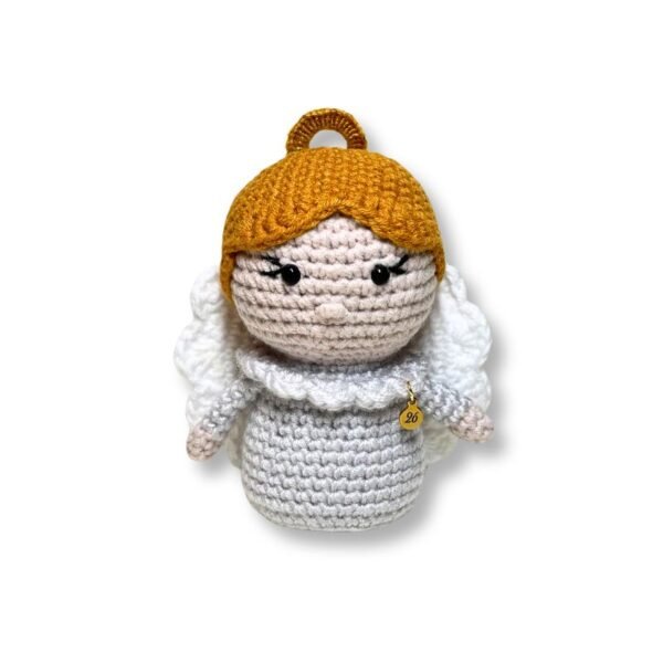 Πλεκτό Χριστουγεννιάτικο Στολίδι/ Γούρι Αγγελάκι - Ύψος 9εκ.