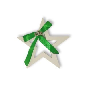 Γούρι αστέρι από πορσελάνη μεγάλο (9,5 εκ)