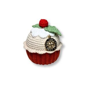 Πλεκτό Χειροποίητο Γούρι / Στολίδι Cupcake - Ύψος 9εκ.