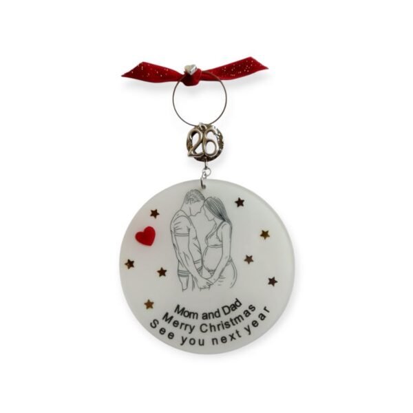 Γούρι - στολίδι από υγρό γυαλί για μελλοντικούς γονείς