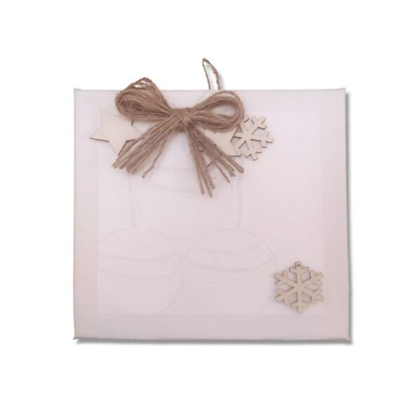 Xριστουγεννιάτικος καμβάς με τεχνοτροπία υλικού και ξύλινα διακοσμητικά