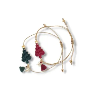 Βραχιόλι γούρι, μακραμέ δεντράκι, αυξομειούμενο