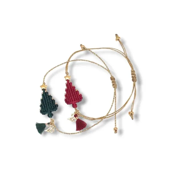 Βραχιόλι γούρι, μακραμέ δεντράκι, αυξομειούμενο