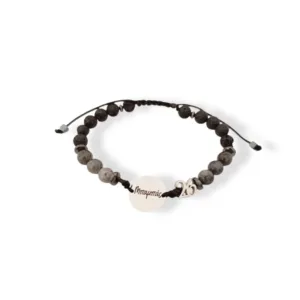 Βραχιόλι γούρι '26 ατσάλινο για Μπαμπά, Νονό & Παππού με ημιπολύτιμους λίθους