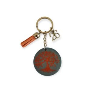 Μπρελόκ γούρι με το Δένδρο της Ζωής, από υγρό γυαλί