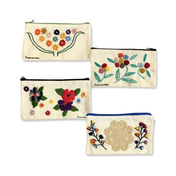 Υφασμάτινo νεσεσέρ Κεντημένο με πολύχρωμα λουλούδια