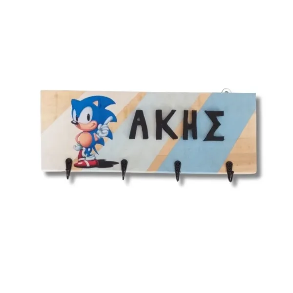 Παιδική κρεμάστρα τοίχου με θέμα Μπλε Σκαντζόχοιρος