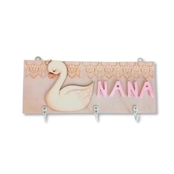 Παιδική κρεμάστρα τοίχου με όνομα, Κύκνος