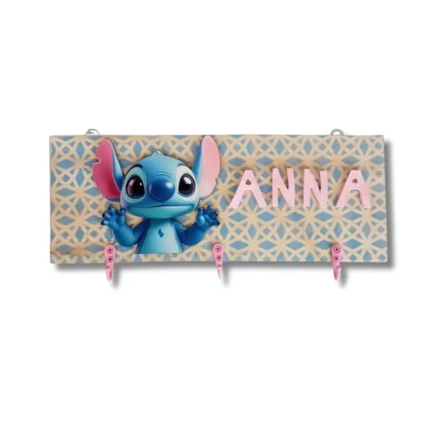 Παιδική κρεμάστρα τοίχου με όνομα, Μπλε πλασματάκι