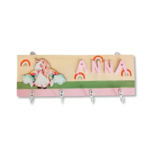 Παιδική κρεμάστρα τοίχου, Μονόκερος με Ουράνιο τόξο