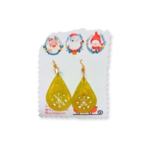 Σκουλαρίκια χρυσά με υγρό γυαλί