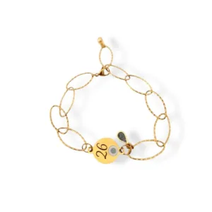 Γούρι βραχιόλι 2026 με ατσάλινο ματάκι σε ατσάλινη αλυσίδα