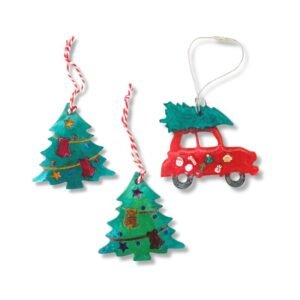 Χριστουγεννιάτικα στολίδια με υγρό γυαλί χριστουγεννιάτικα δεντράκια