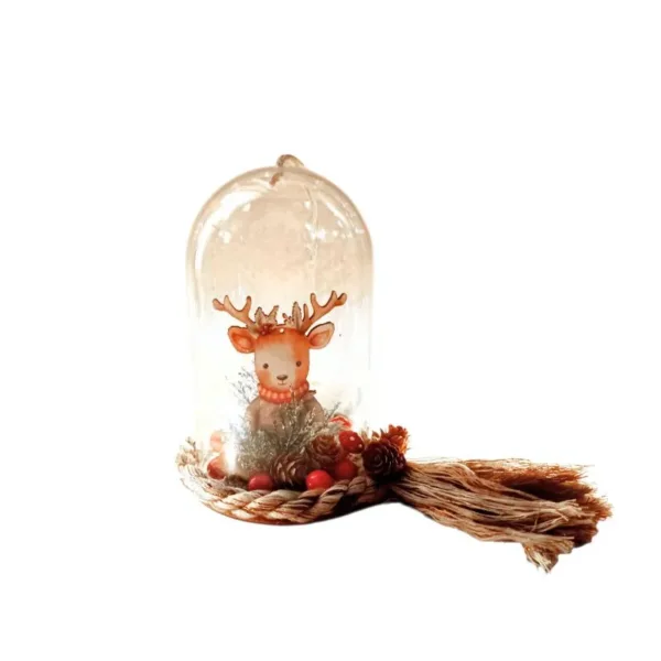 Χριστουγεννιάτικη Καμπάνα με Ξύλινο Ταρανδάκι