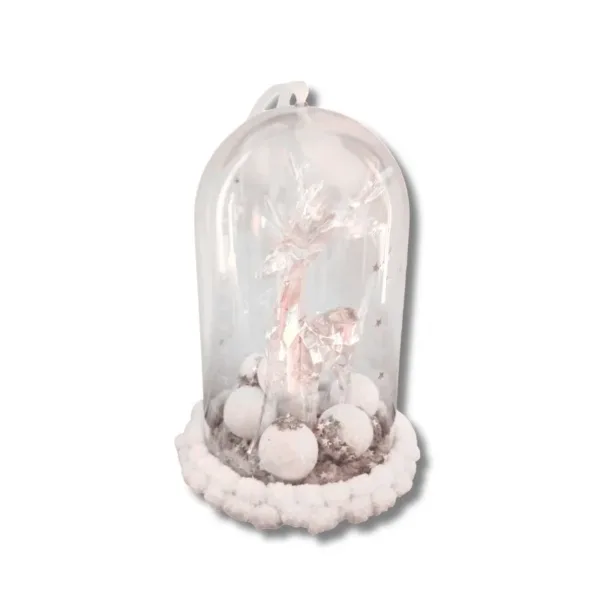 Χριστουγεννιάτικη καμπάνα με γυάλινο τάρανδο