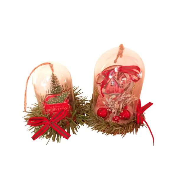 Σετ Διακοσμητικών Καμπανών με Ξύλινα Χριστουγεννιάτικα Στοιχεία