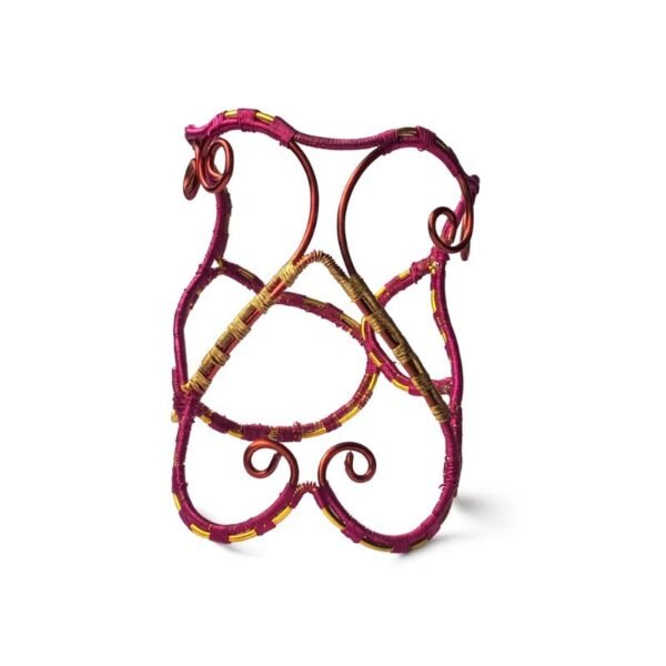 Βραχιόλι Μανσέτα Χαλκού Ρυθμιζόμενο Τρίχρωμο, Κεραμιδί, χρυσό, Magenta