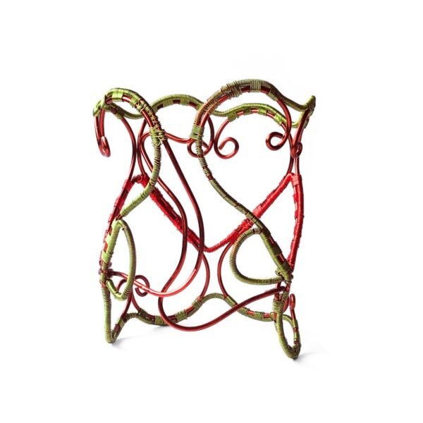 Βραχιόλι Μανσέτα Χαλκού ρυθμιζόμενο Τρίχρωμο, Κεραμιδί, πράσινο ανοιχτό, Κόκκινο