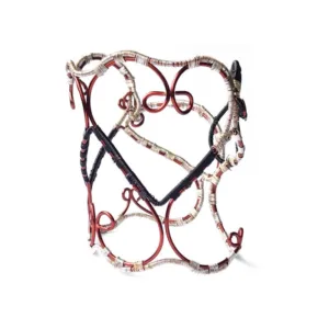 Βραχιόλι Μανσέτα Χαλκού ρυθμιζόμενο Κεραμιδί, Μαύρο, Ασημί