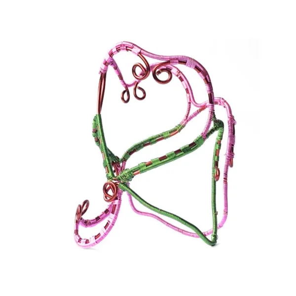 Βραχιόλι Μανσέτα Χαλκού ρυθμιζόμενο Κεραμιδί, Ροζ Κυκλάμινο, Πράσινο Χλόης